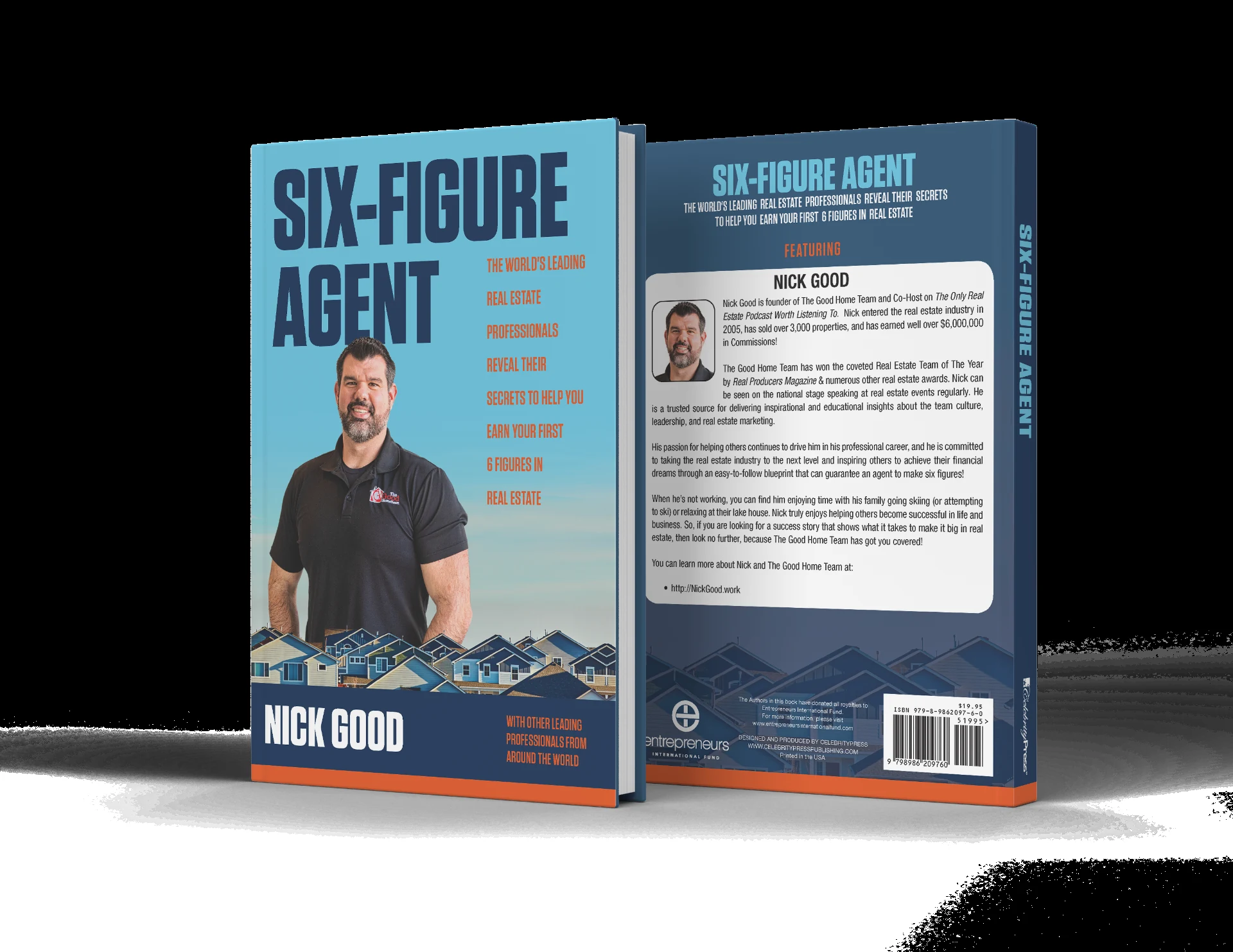Six Figure Agent book by Nick Good, front and back cover